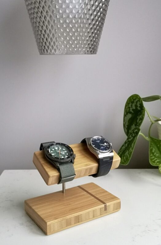 Bamboo Double Watch Stand - Natural